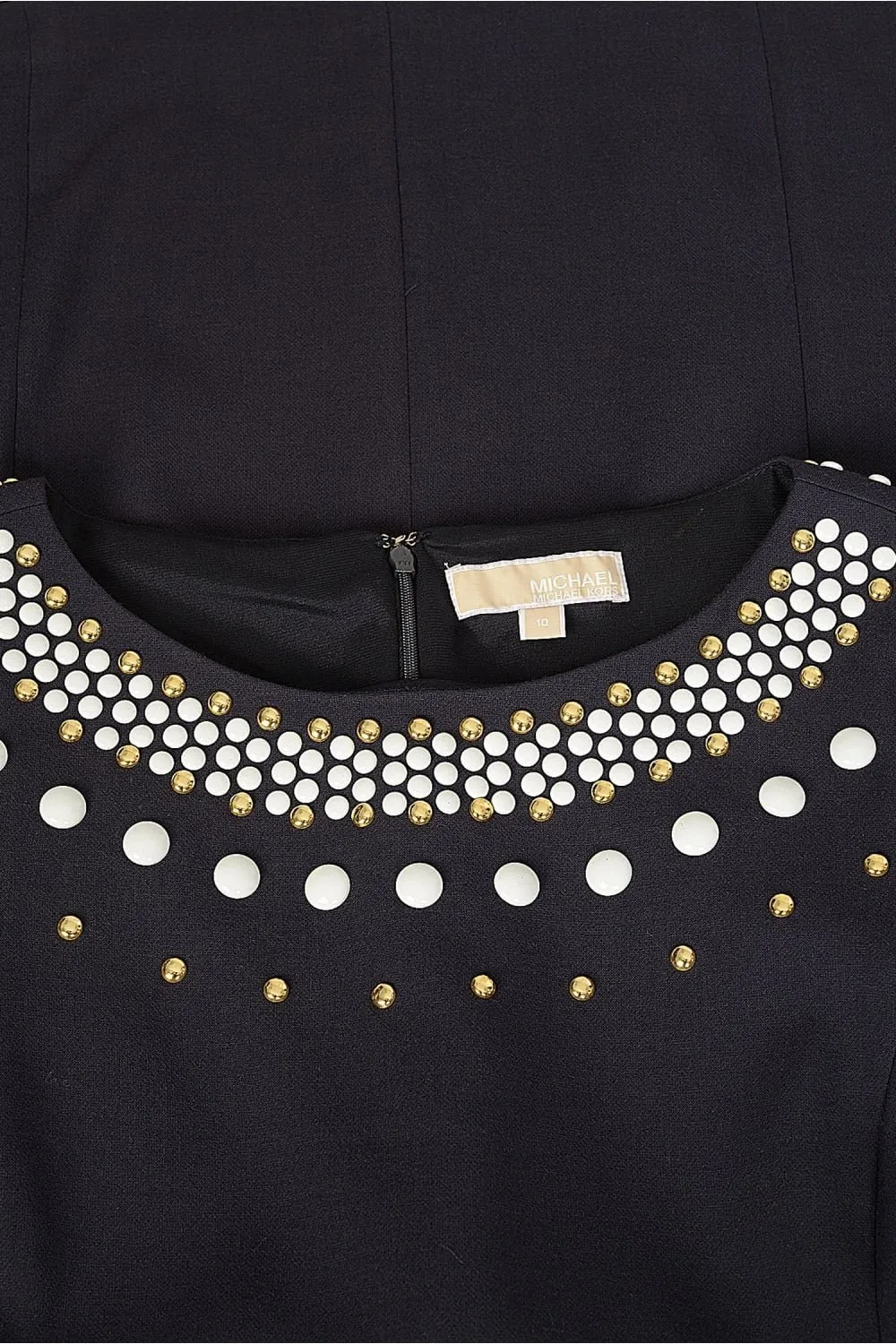 Michael Kors Boat Neck Embellished Sleeveless Dress