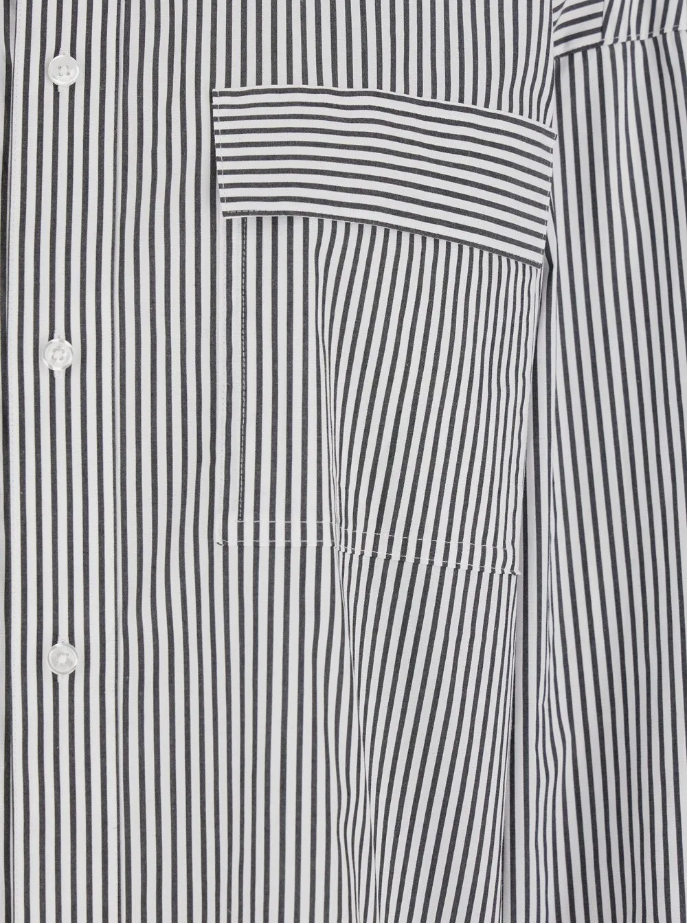 Michael Kors Oversized Striped Stretch Poplin Shirt