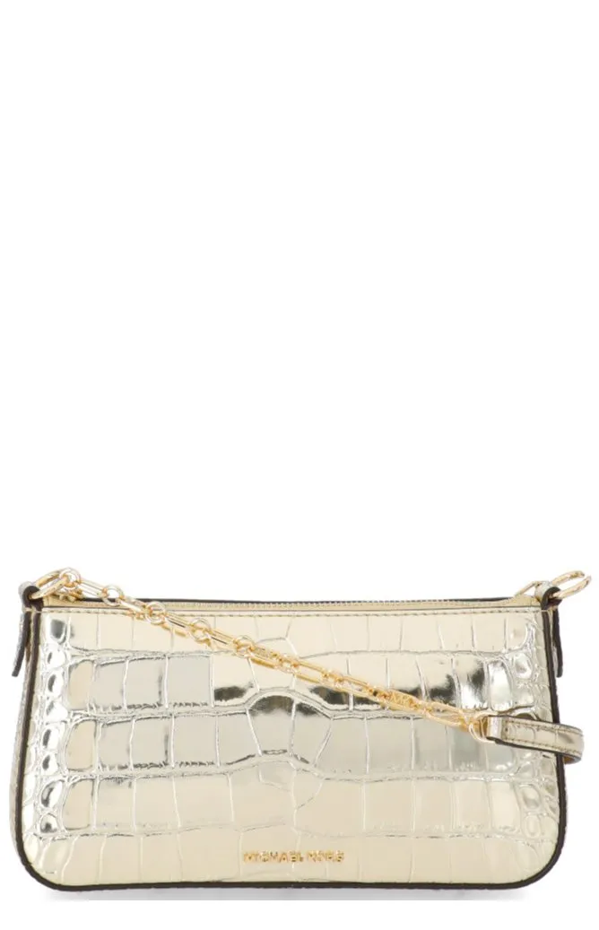 Michael Kors Empire Medium Metallic Embossed Chain-Link Pochette