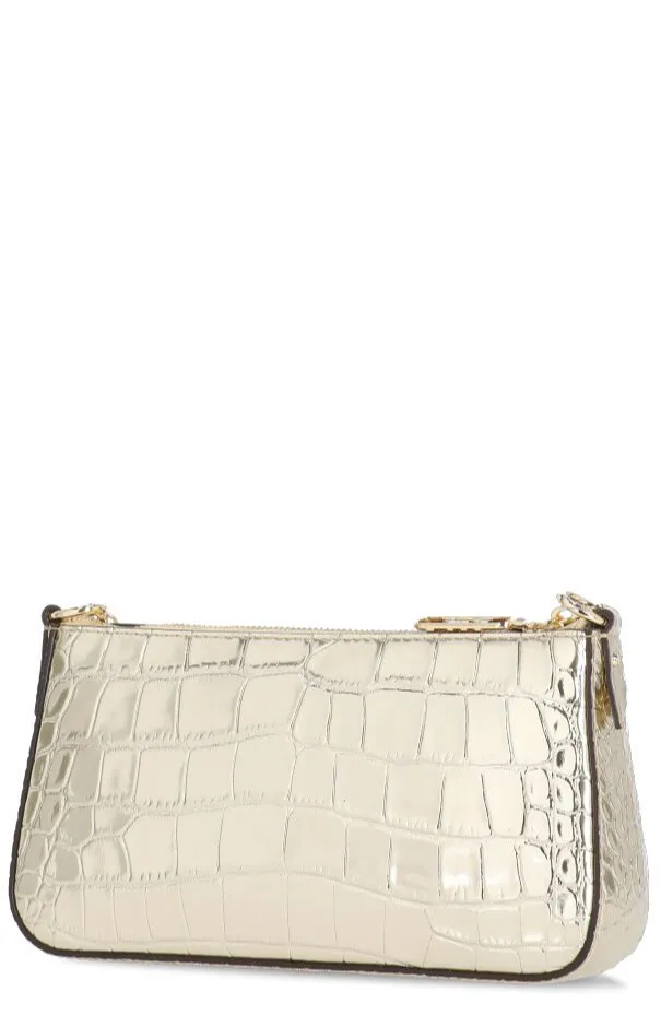 Michael Kors Empire Medium Metallic Embossed Chain-Link Pochette