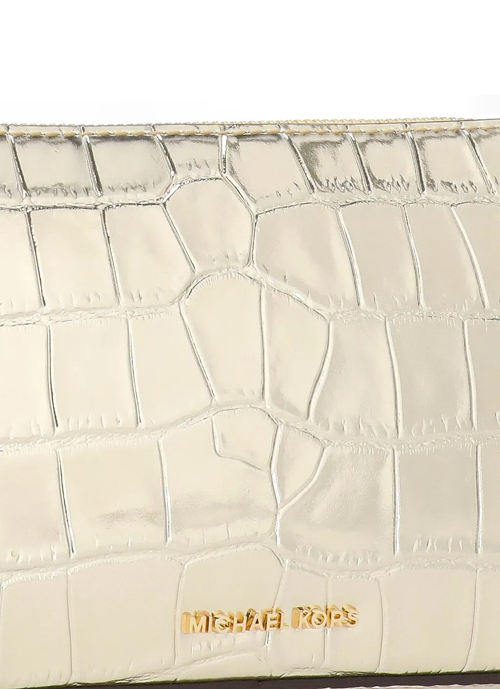 Michael Kors Empire Medium Metallic Embossed Chain-Link Pochette