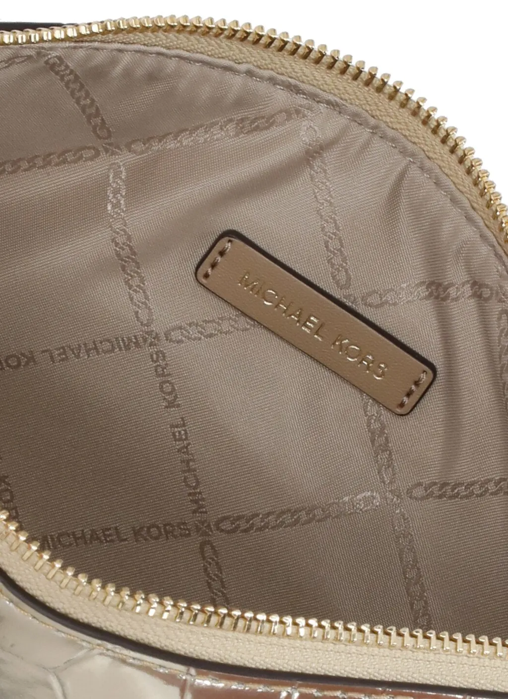 Michael Kors Empire Medium Metallic Embossed Chain-Link Pochette