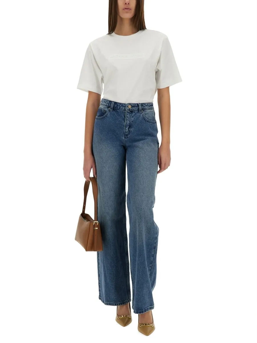 Michael Michael Kors Straight Hem Wide Leg Jeans
