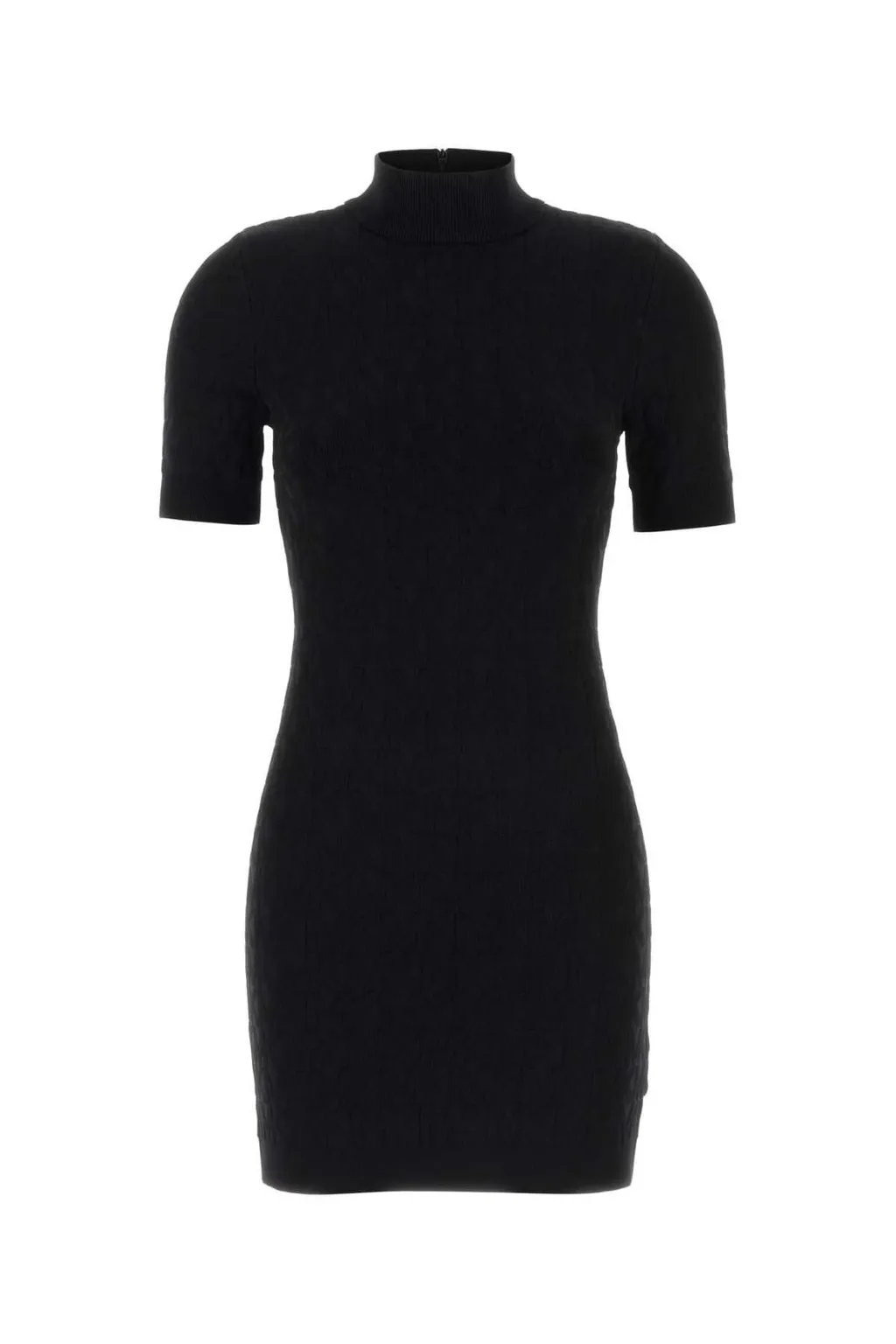 Michael Michael Kors Logo Jacquard Knit Mock Neck Dress