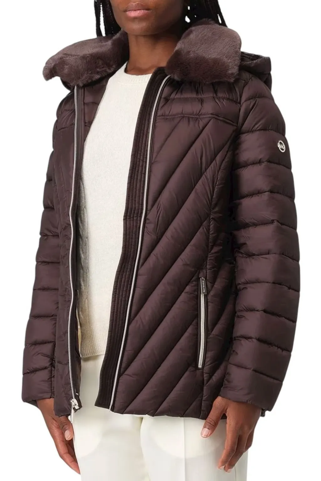 Michael Michael Kors Faux Fur Trim Packable Puffer Jacket