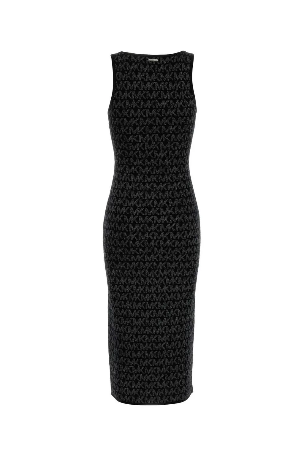 Michael Michael Kors Metallic Logo Jacquard Midi Dress