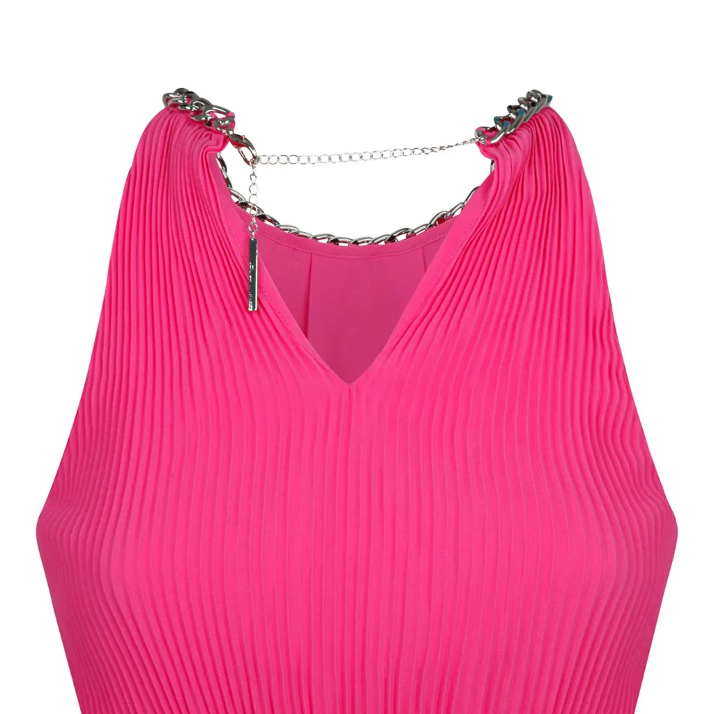 Michael Michael Kors Cut-Out Sleeveless Pleated Midi Dress