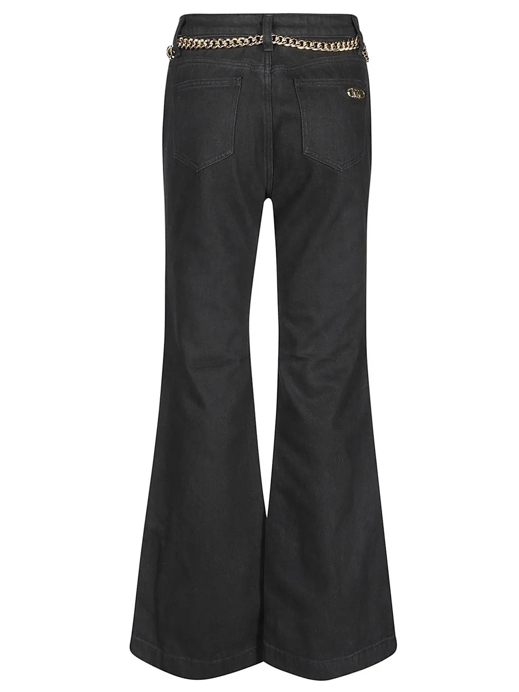 Michael Michael Kors Logo Chain-Belt Flared Jeans