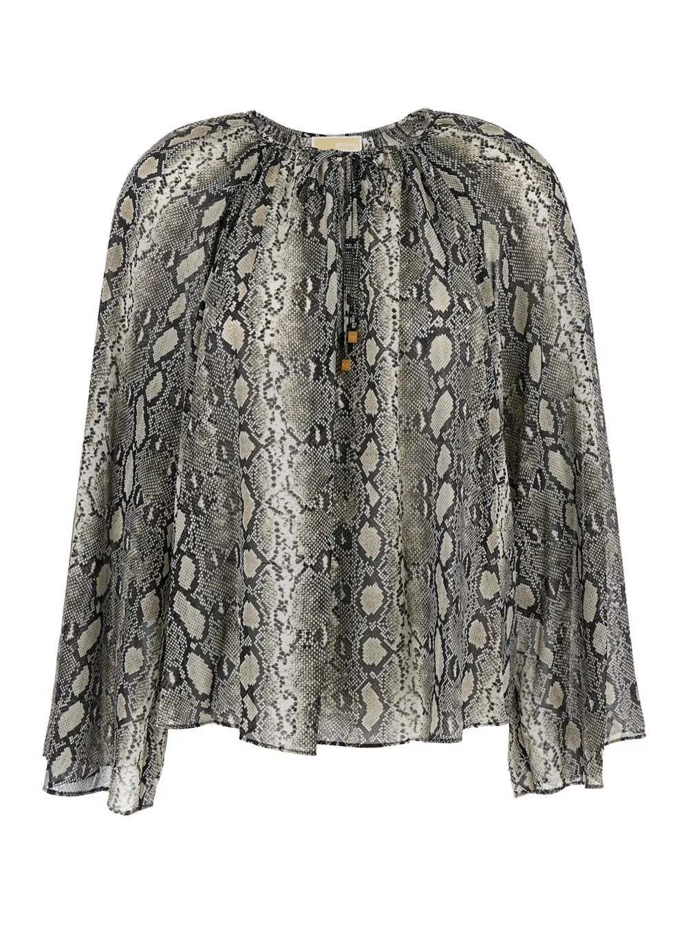 Michael Michael Kors Printed Drawstring Blouse