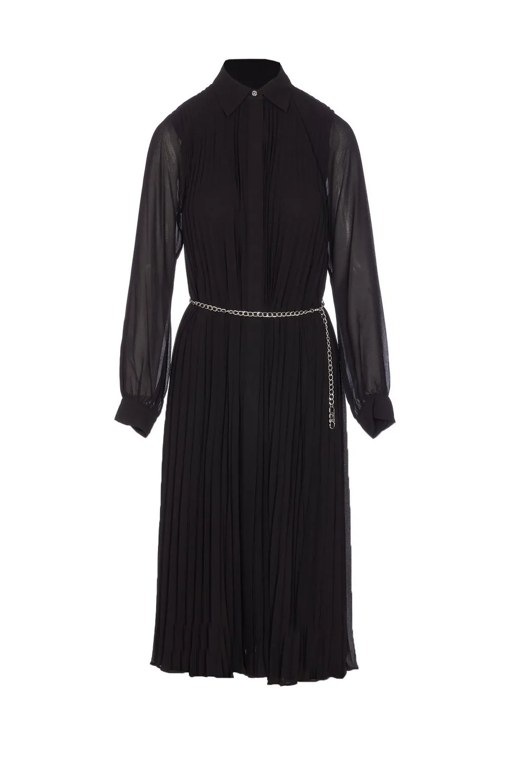 Michael Michael Kors Pleated Georgette Shirt Dress