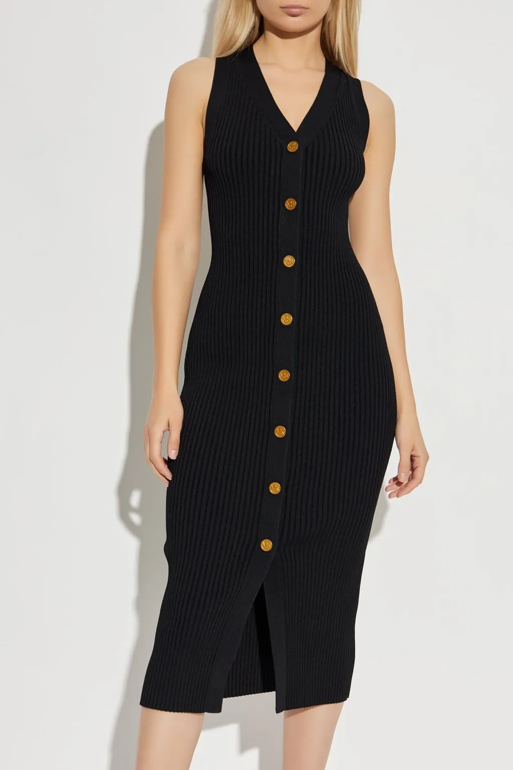Michael Michael Kors Ribbed Stretch Midi Dress