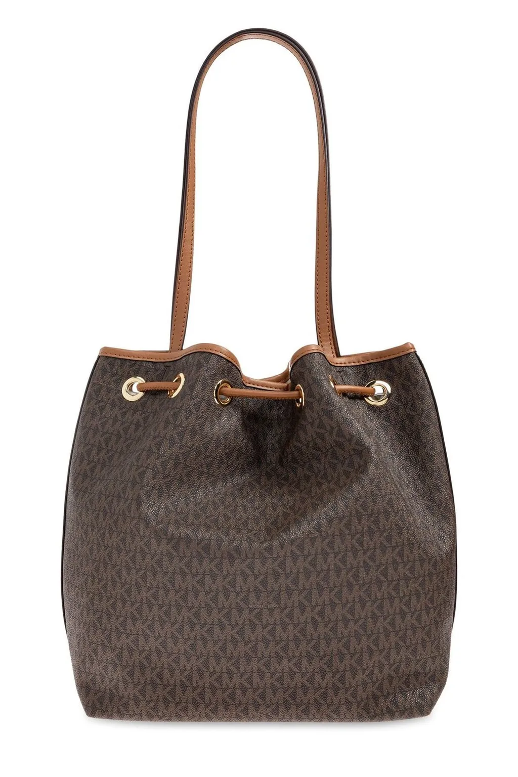 Michael Michael Kors Logo Plaque Drawstring Shoulder Bag
