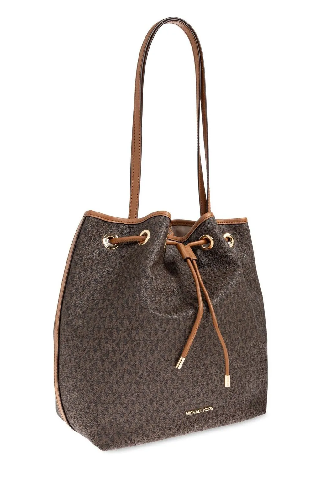 Michael Michael Kors Logo Plaque Drawstring Shoulder Bag
