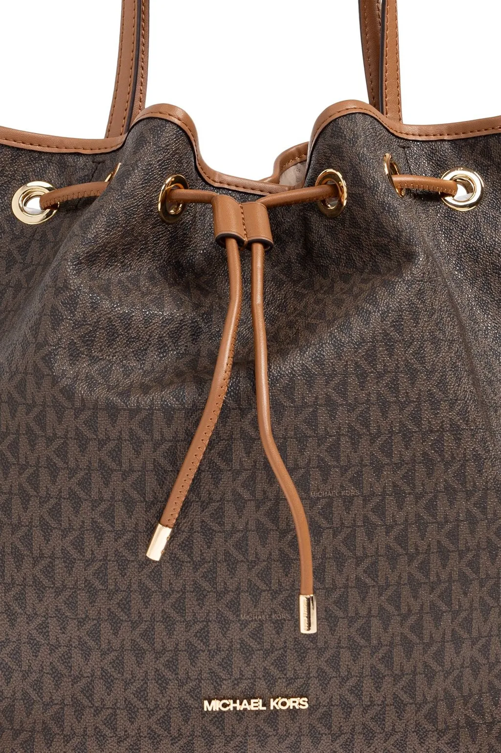 Michael Michael Kors Logo Plaque Drawstring Shoulder Bag