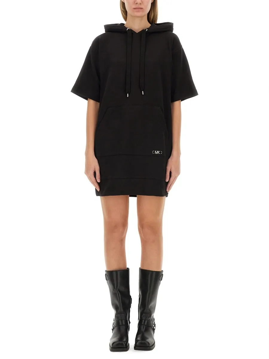 Michael Michael Kors Drawstring Hooded Mini Dress