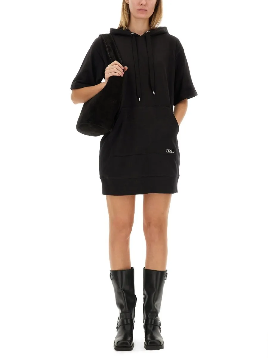 Michael Michael Kors Drawstring Hooded Mini Dress