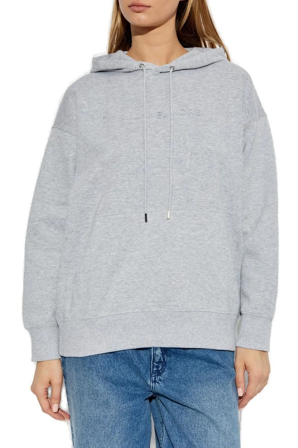 Michael Michael Kors Logo Embossed Drawstring Hoodie