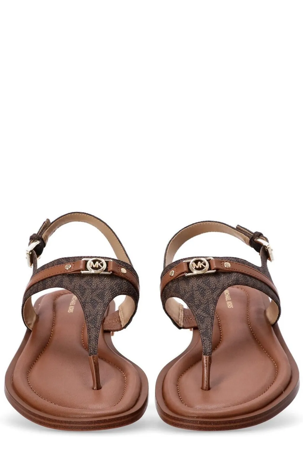 Michael Michael Kors Mandy Signature Logo T-Strap Sandals