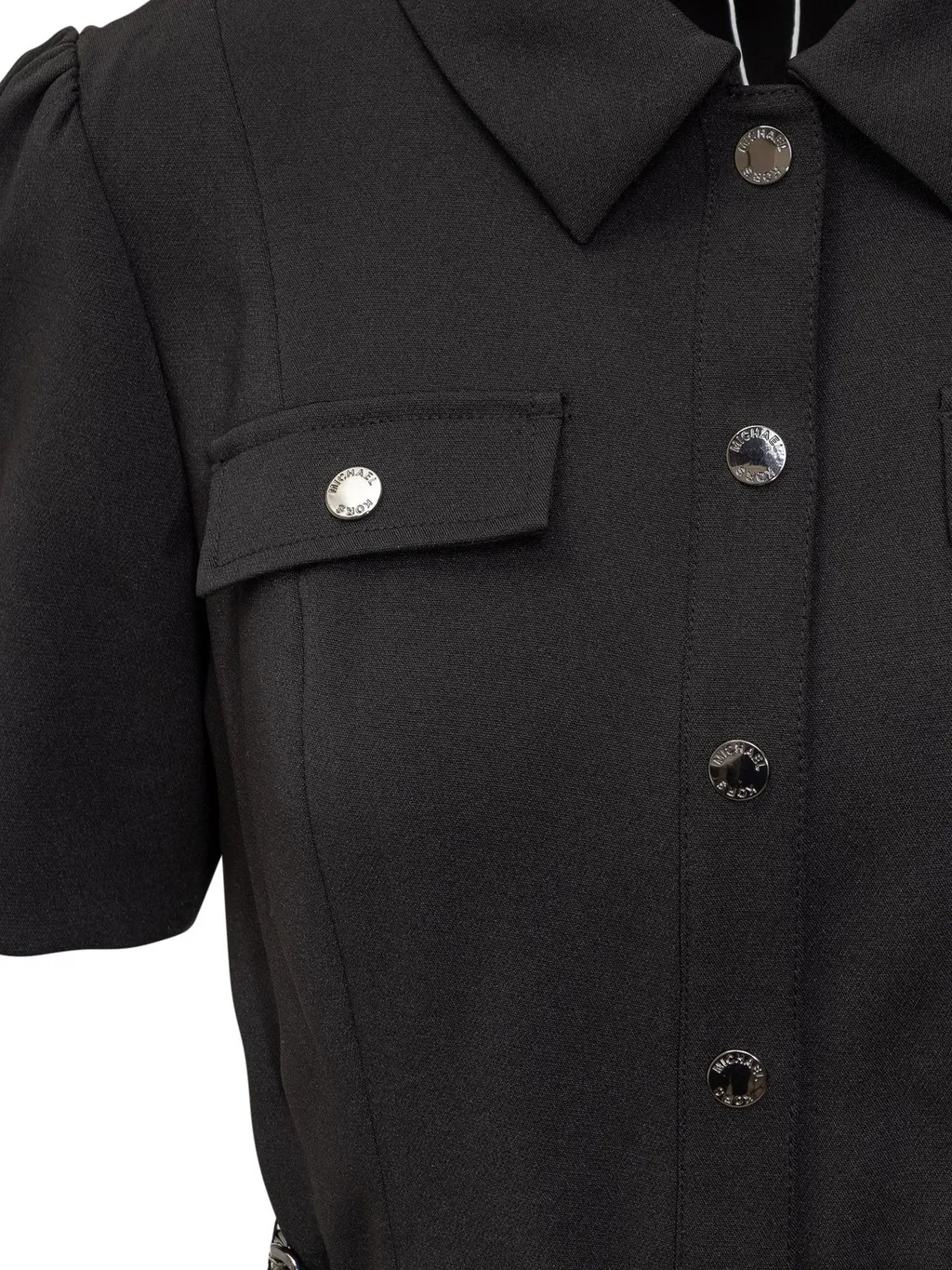 Michael Michael Kors Stretch Crepe Belted Shirtdress