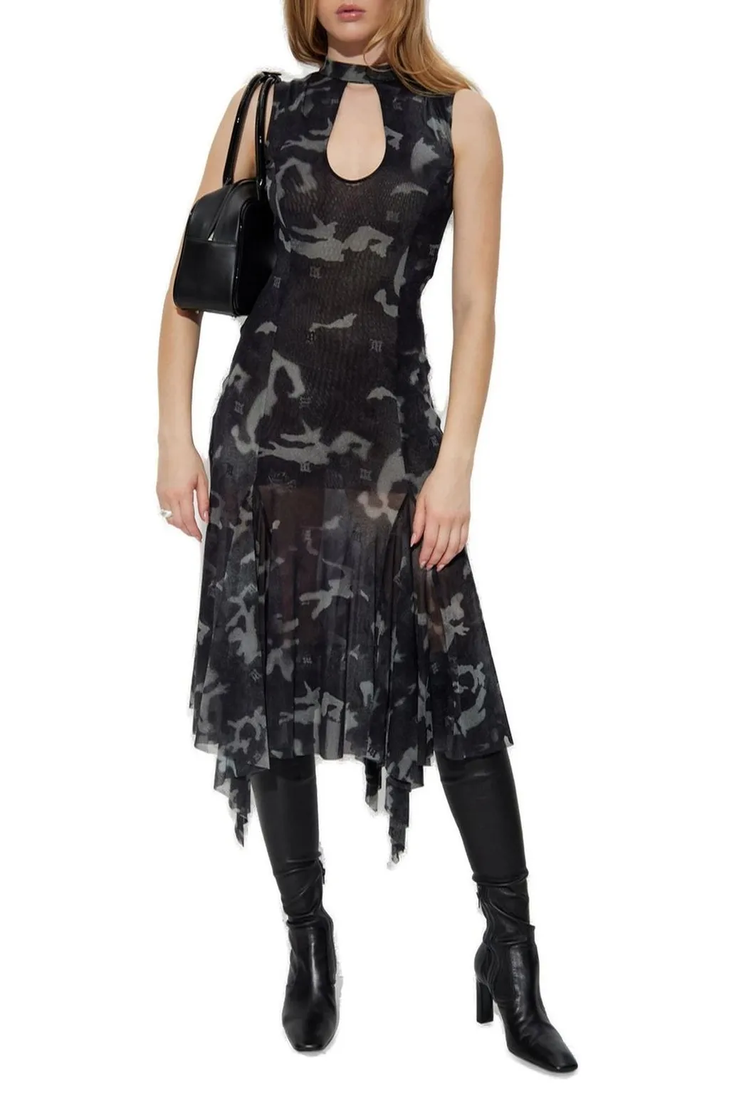 Misbhv Camo Mesh Midi Dress