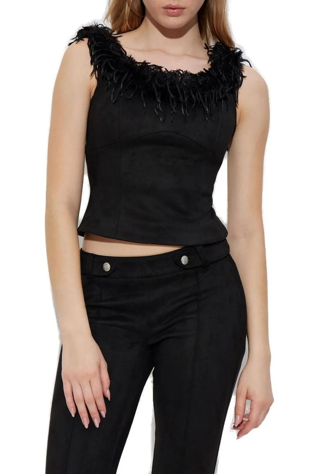 Misbhv Faux Suede Corset Top