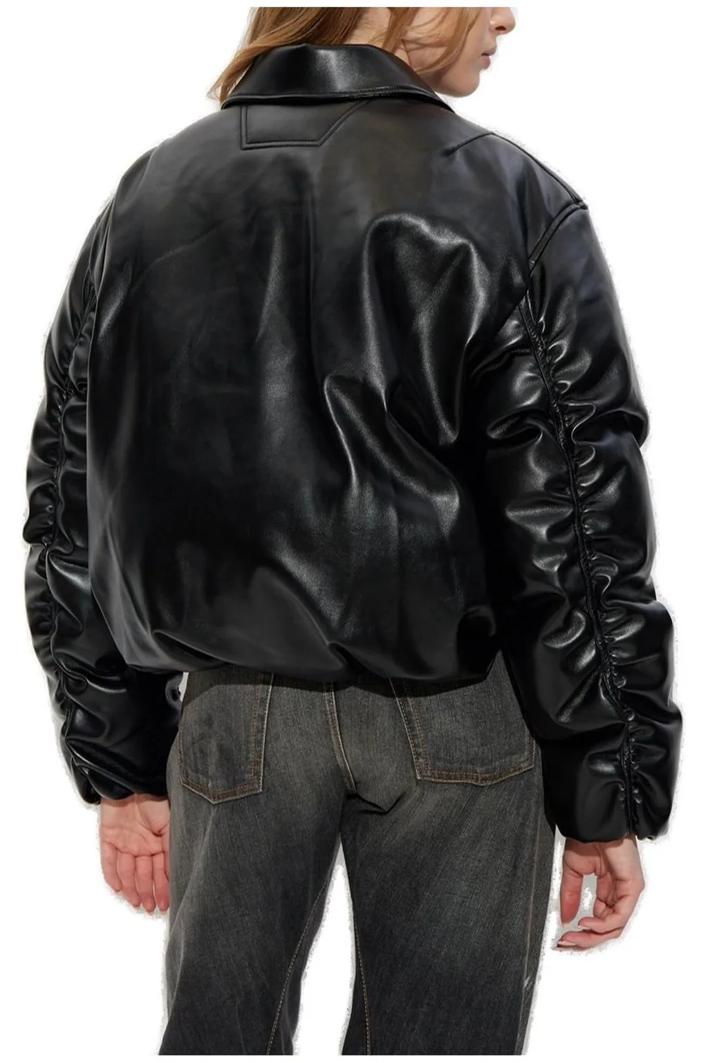 Misbhv Faux Leather Puffer Bomber Jacket