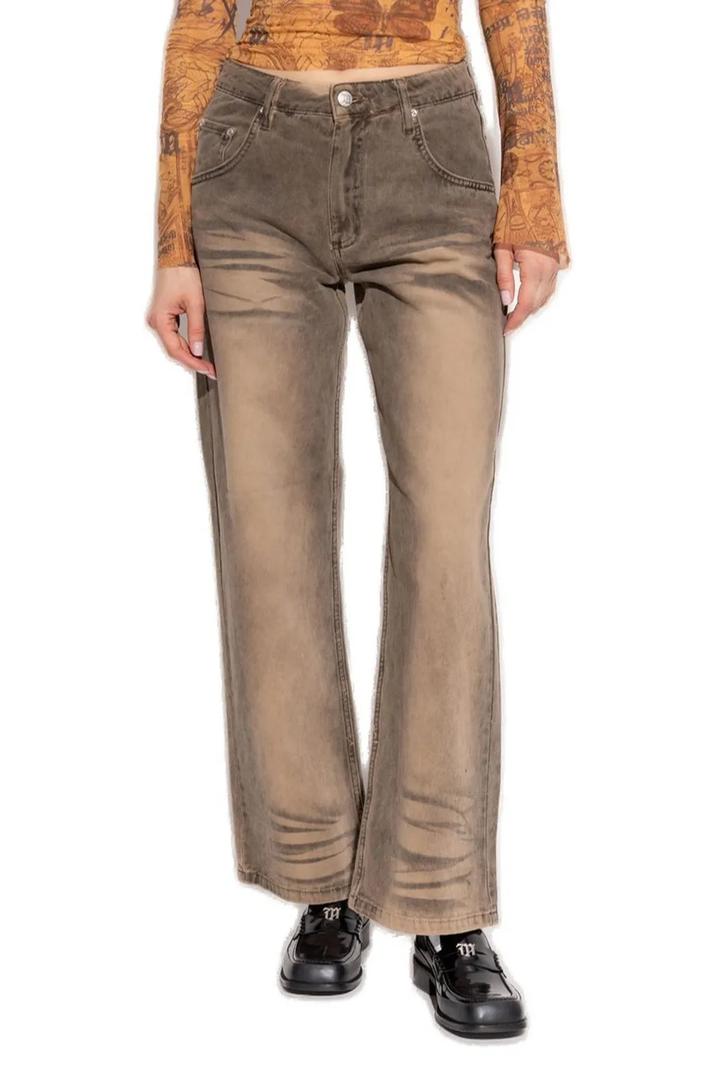 Misbhv High Waist Logo-Patch Jeans