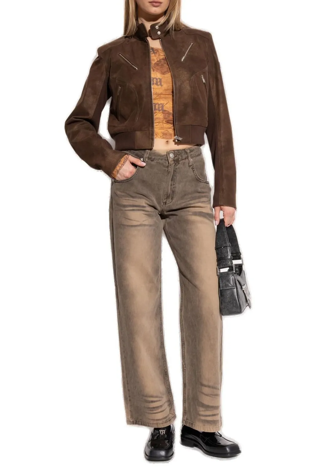 Misbhv High Waist Logo-Patch Jeans