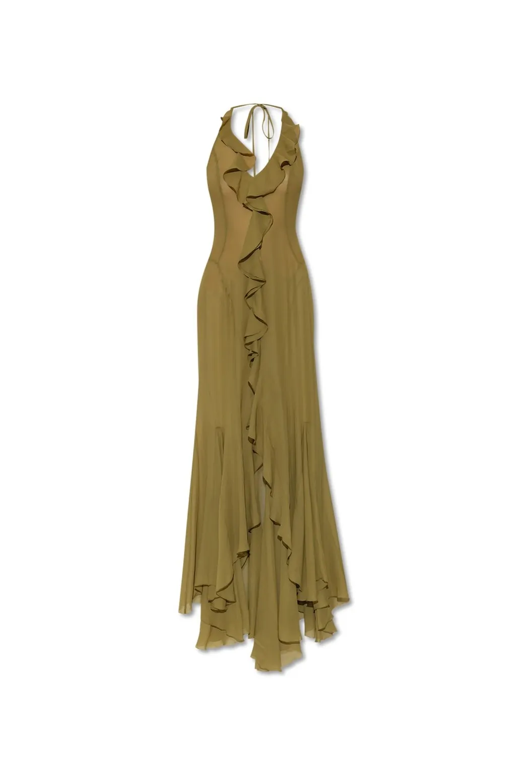 Misbhv Ruffled Halterneck Open-Back Dress
