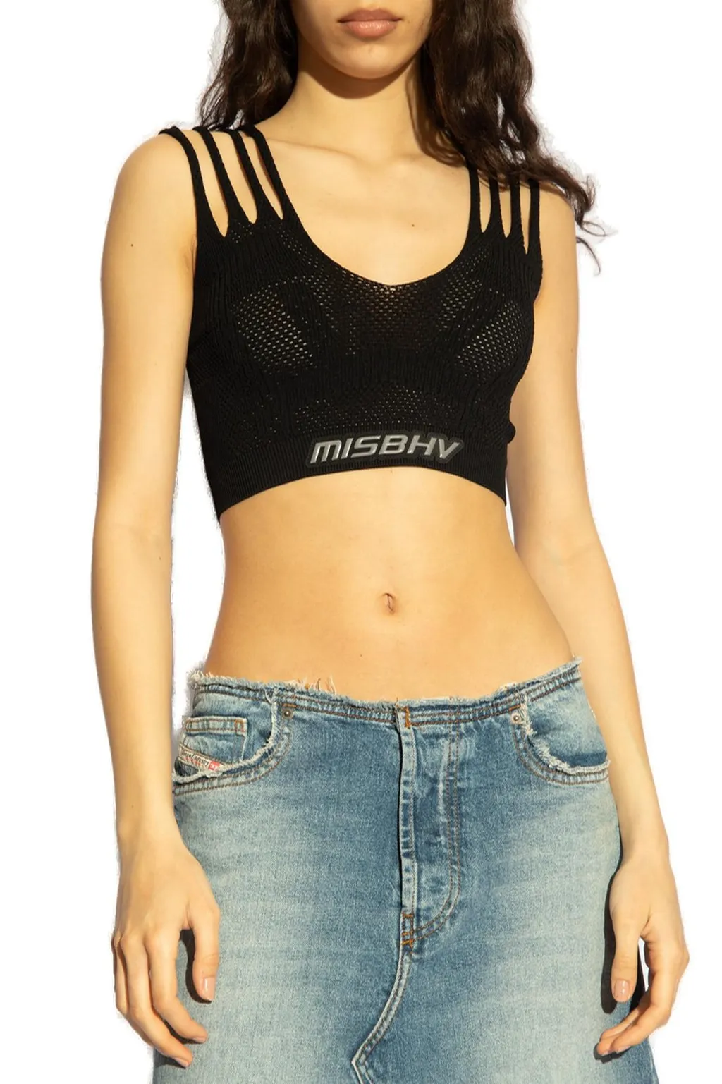Misbhv Perforated Cropped Knitted Top