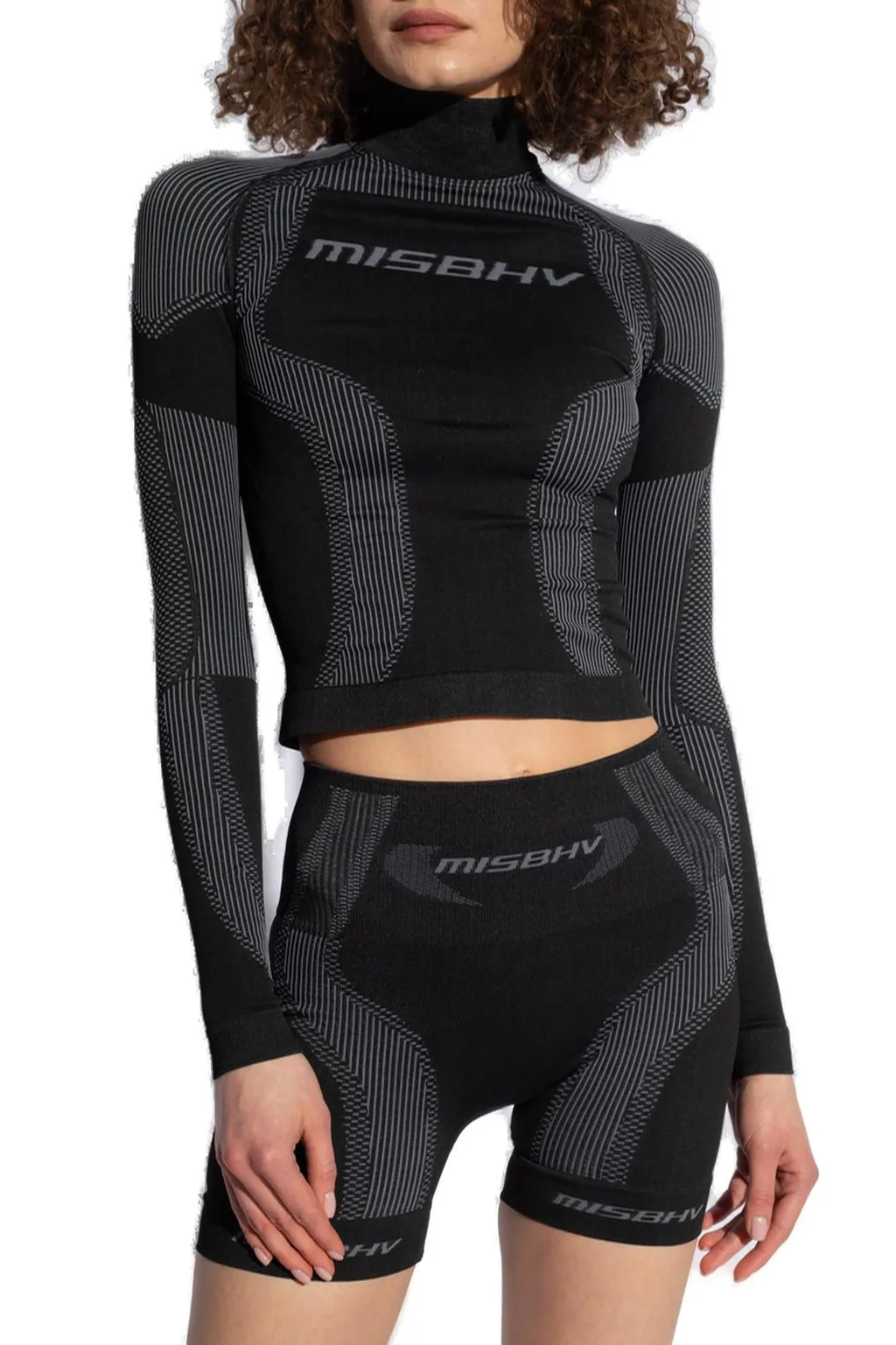 Misbhv Logo-Jacquard High-Neck Knitted Top