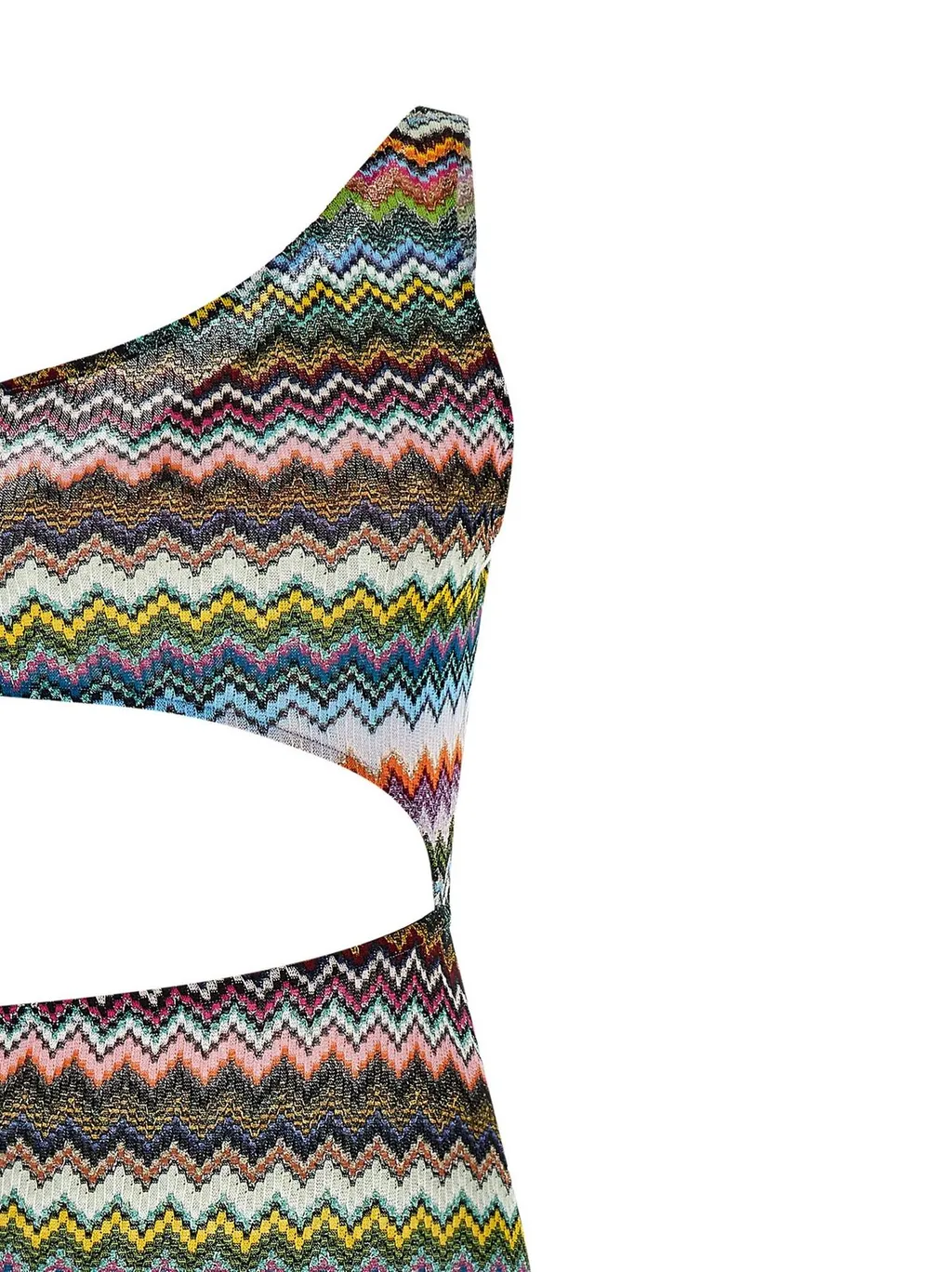 Missoni One-Shoulder Pixel-Effect Zigzag Swimwear Cover-Up
