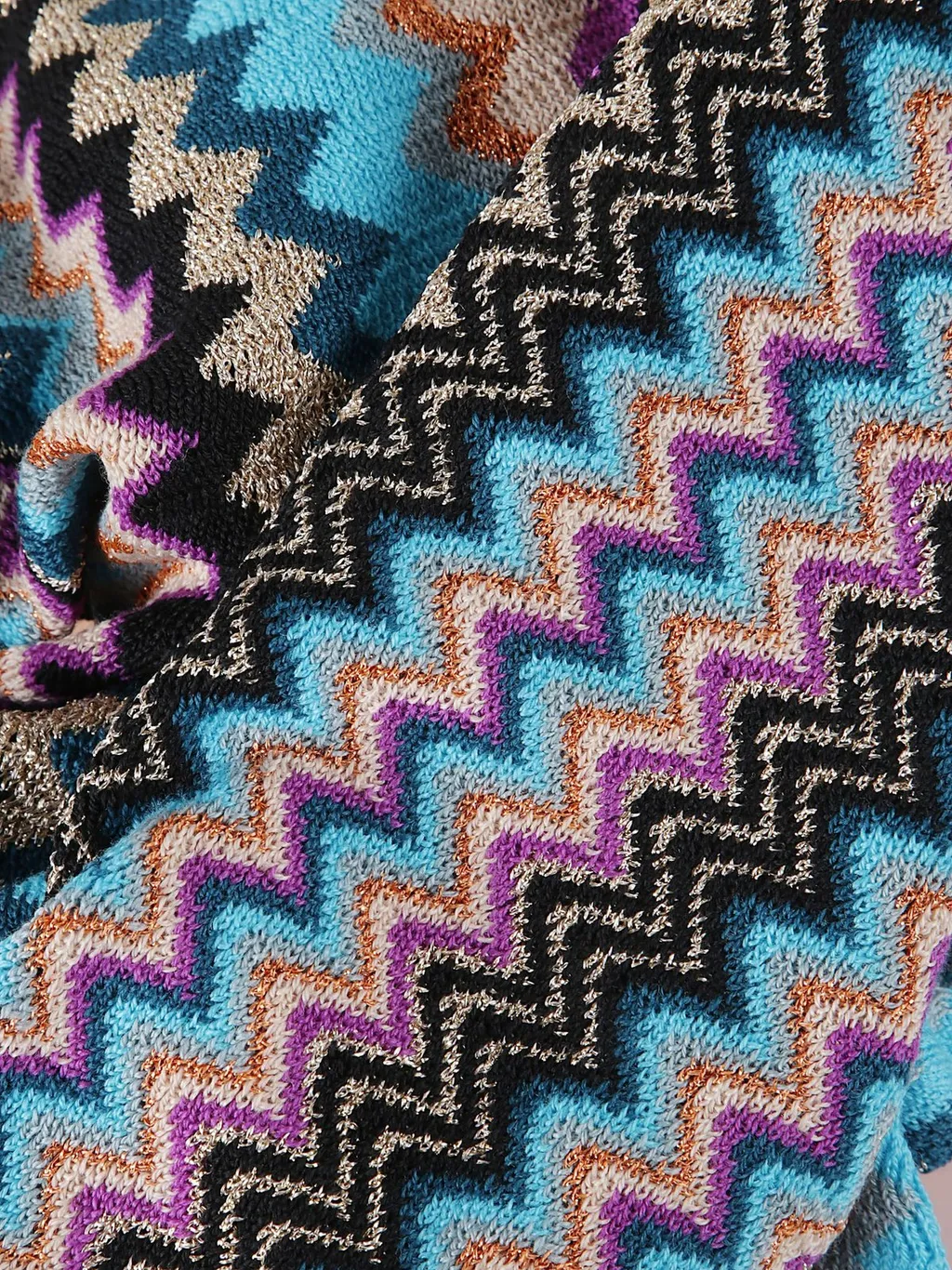 Missoni Zigzag Patterned Knitted Scarf
