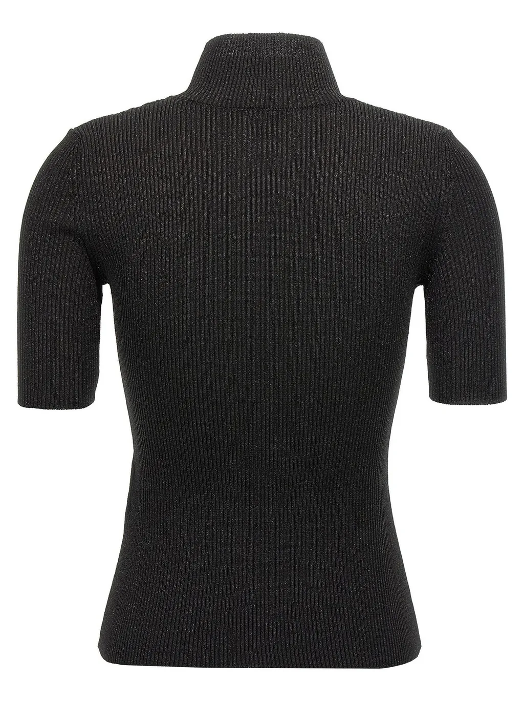 Missoni Roll Neck Ribbed-Knit Metallic Top