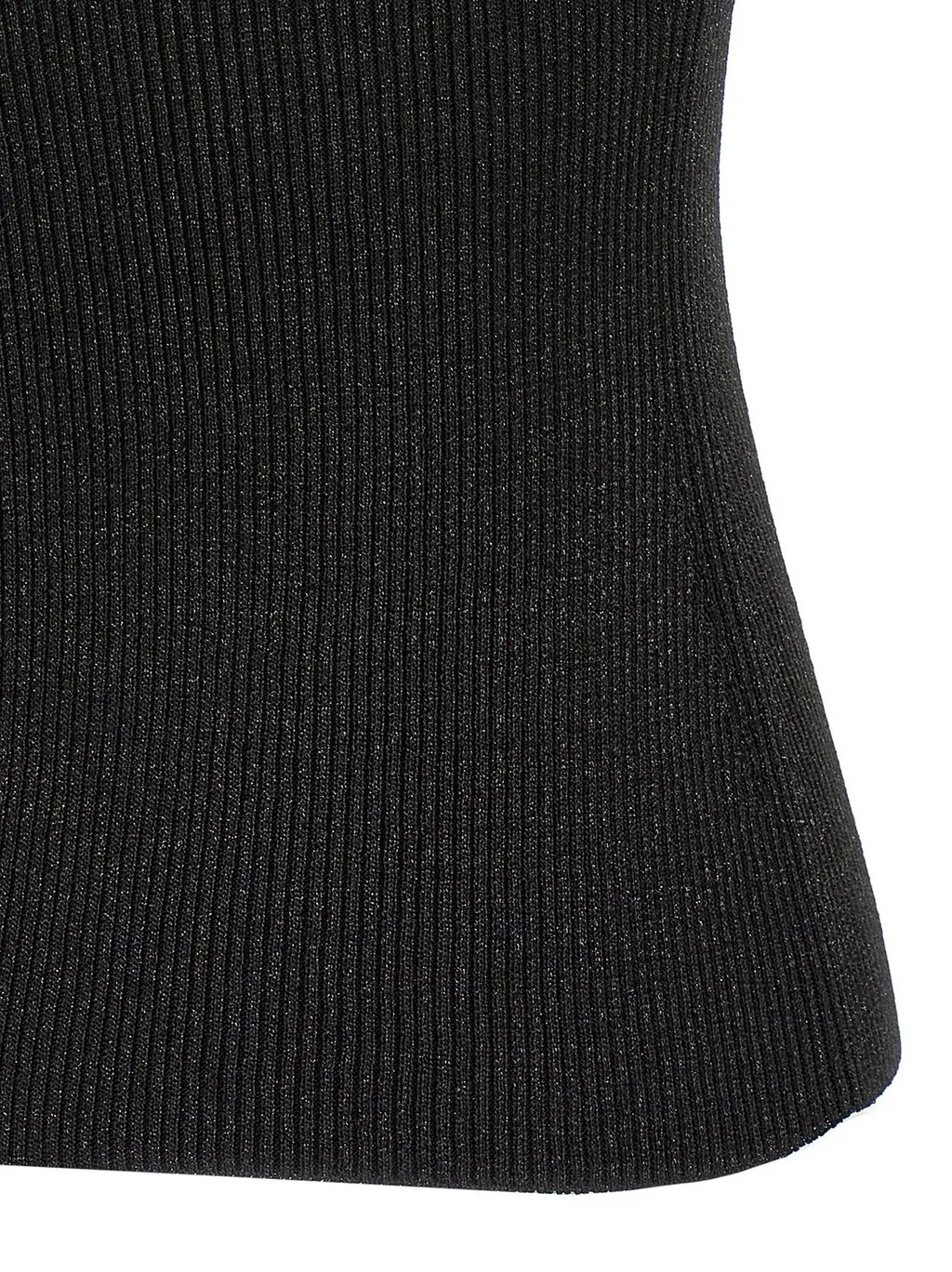 Missoni Roll Neck Ribbed-Knit Metallic Top