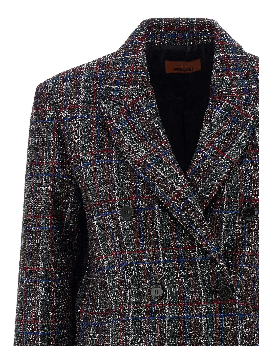 Missoni Sequin-Embellished Tartan Blazer