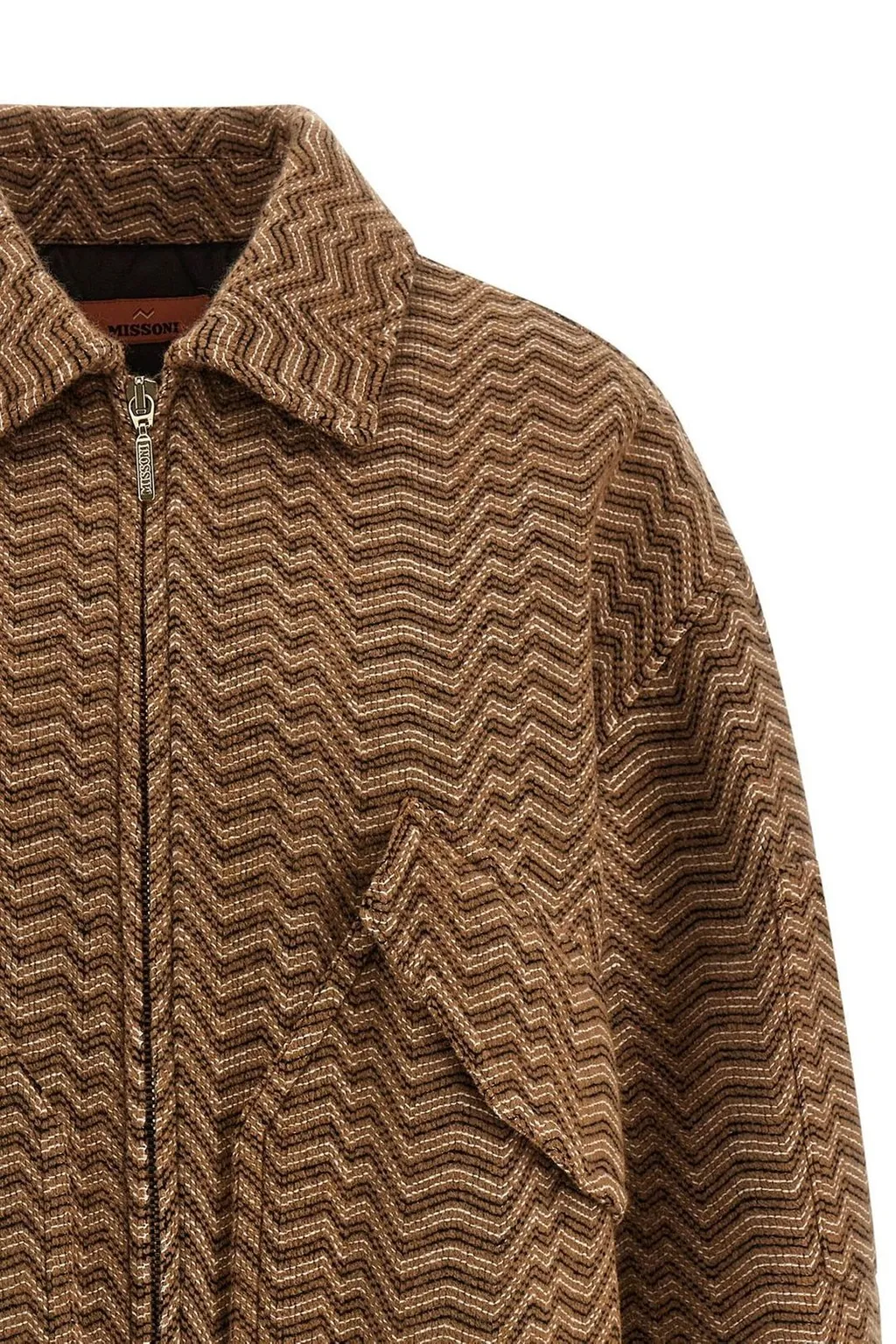 Missoni Irregular Chevron Patterned Bomber Jacket