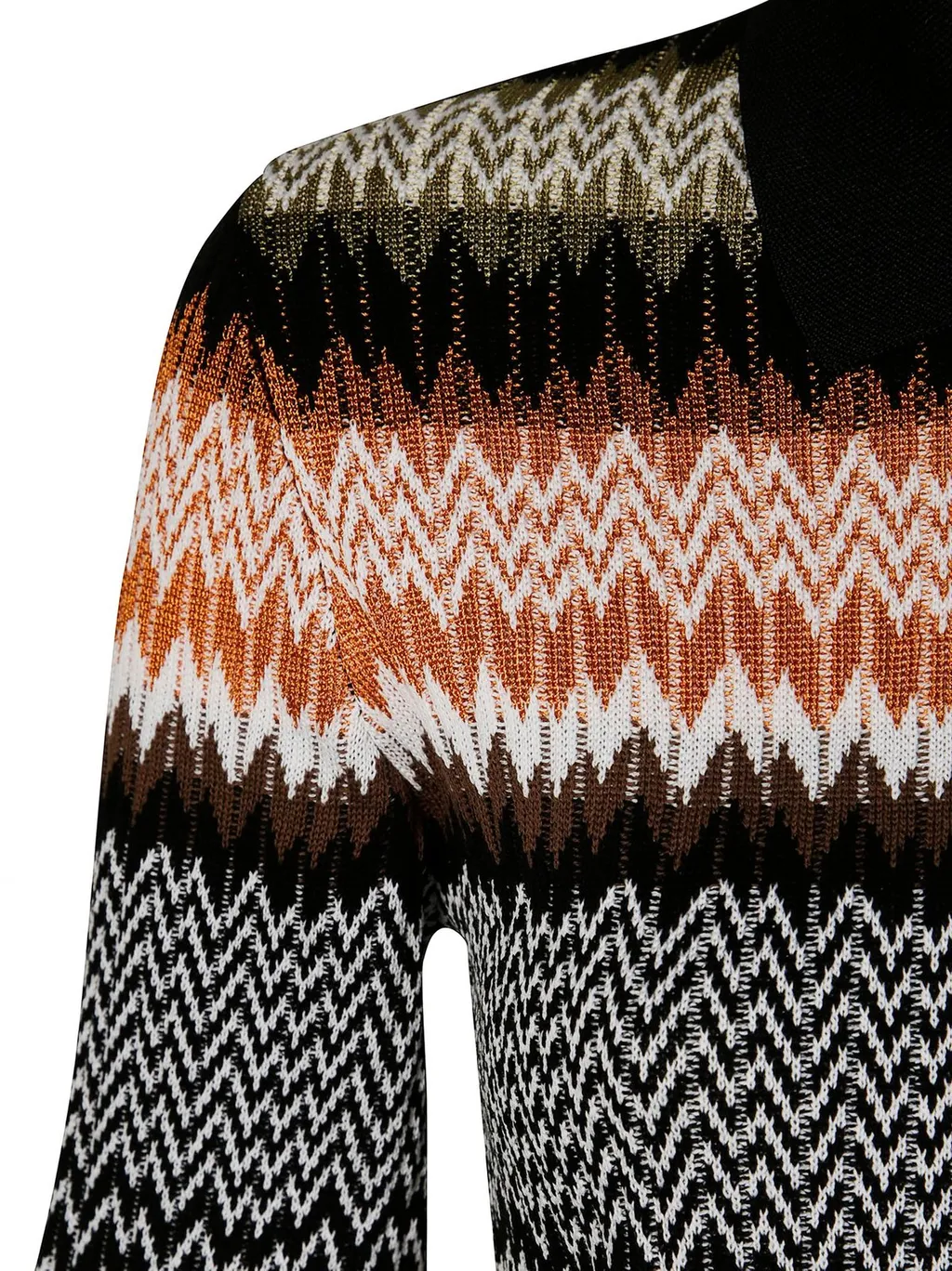 Missoni Long-Sleeved Zigzag Patterned Polo Shirt