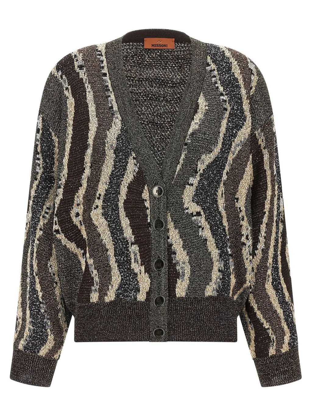 Missoni Button Wave Pattern Boxy Cardigan