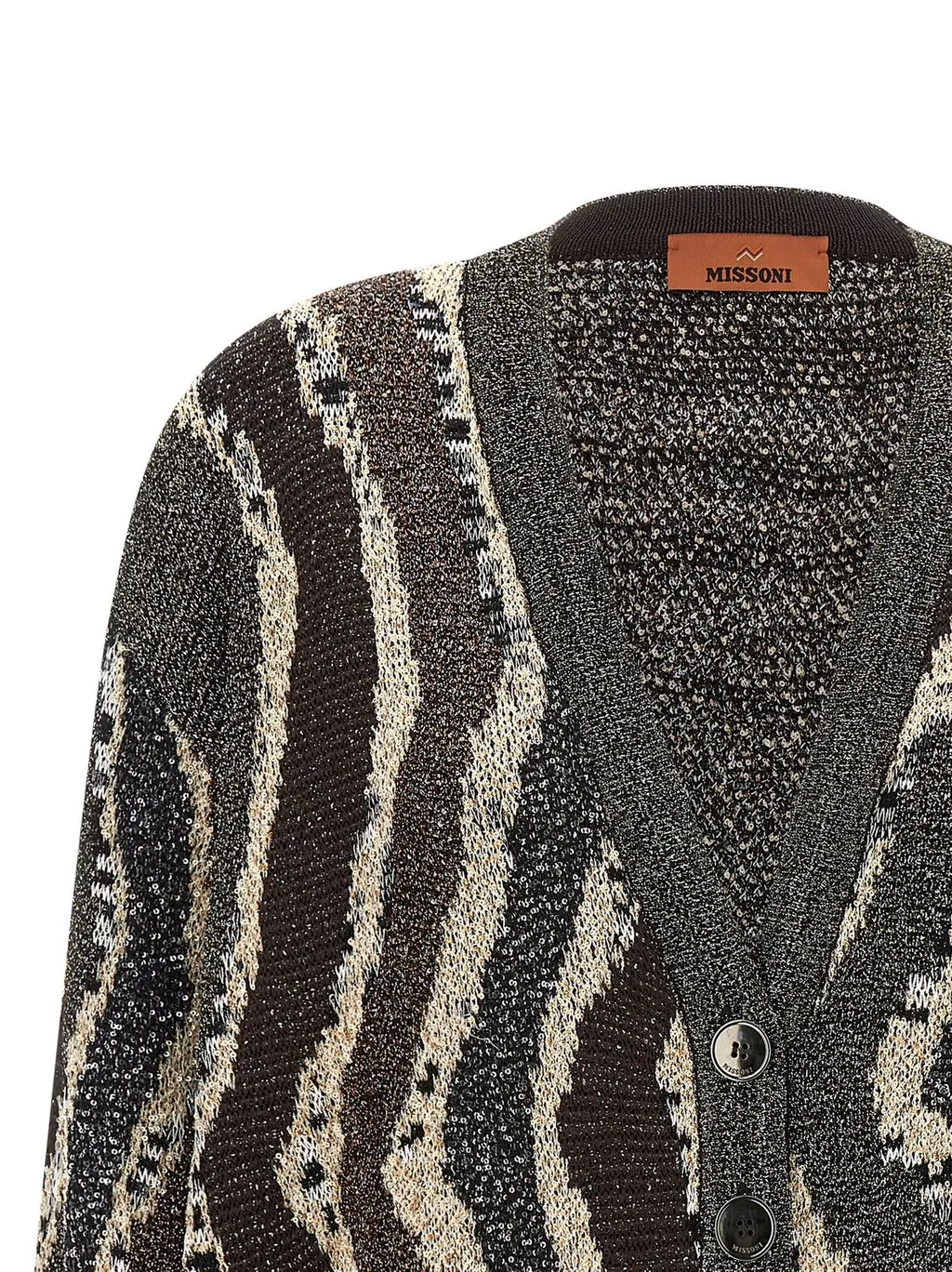 Missoni Button Wave Pattern Boxy Cardigan