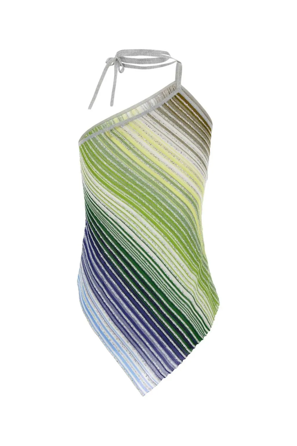 Missoni Asymmetric Striped Halterneck Top