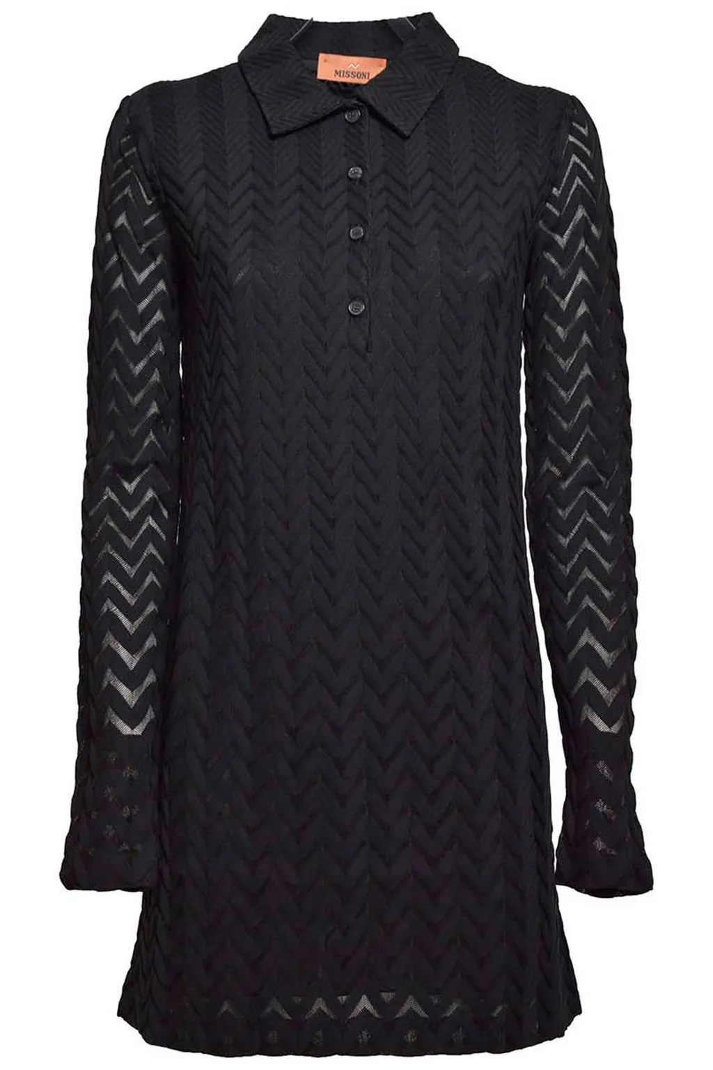 Missoni Button Detailed Long-Sleeved Polo Mini Dress