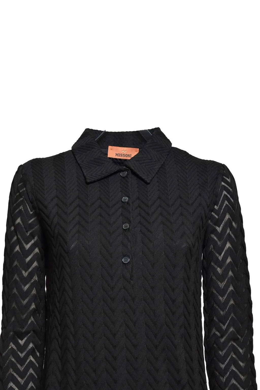 Missoni Button Detailed Long-Sleeved Polo Mini Dress