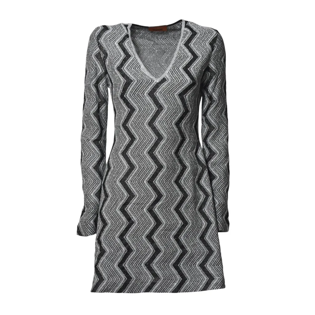 Missoni Zig Zag Patterned V-Neck Dress