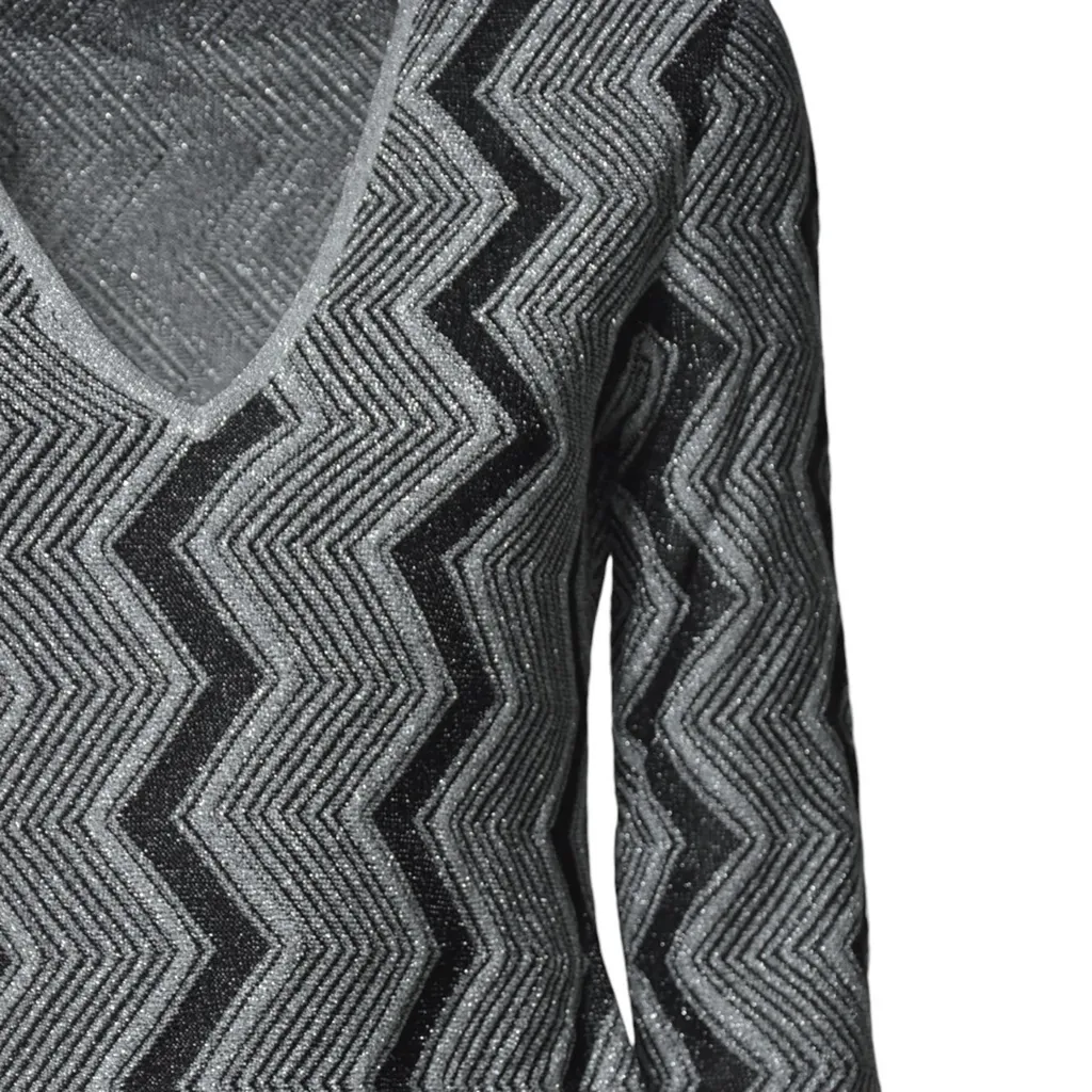 Missoni Zig Zag Patterned V-Neck Dress