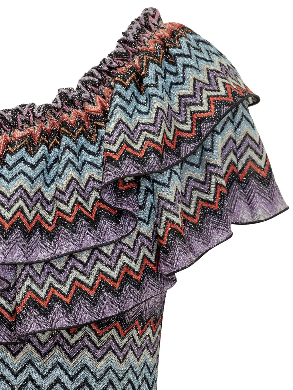 Missoni Zigzag Patterned One Sleeved Dress