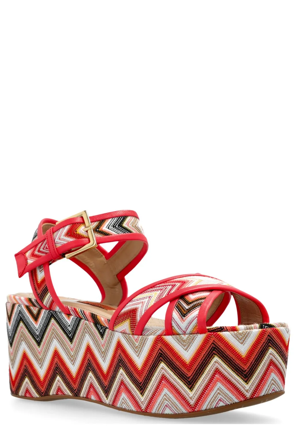 Missoni Patterned Buckled Platform Sandals