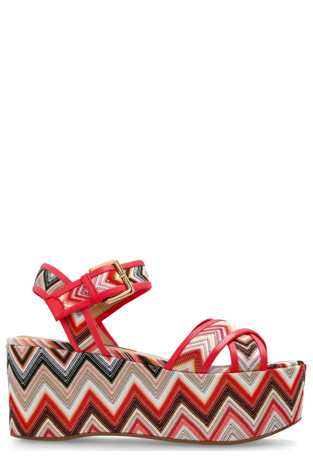 Missoni Patterned Buckled Platform Sandals