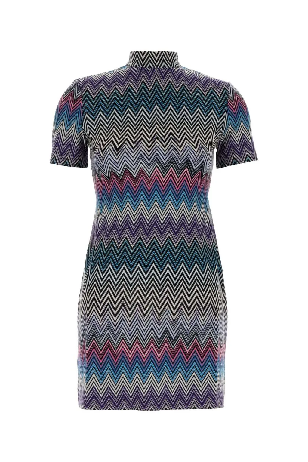 Missoni Zigzag Mock Neck Mini Dress
