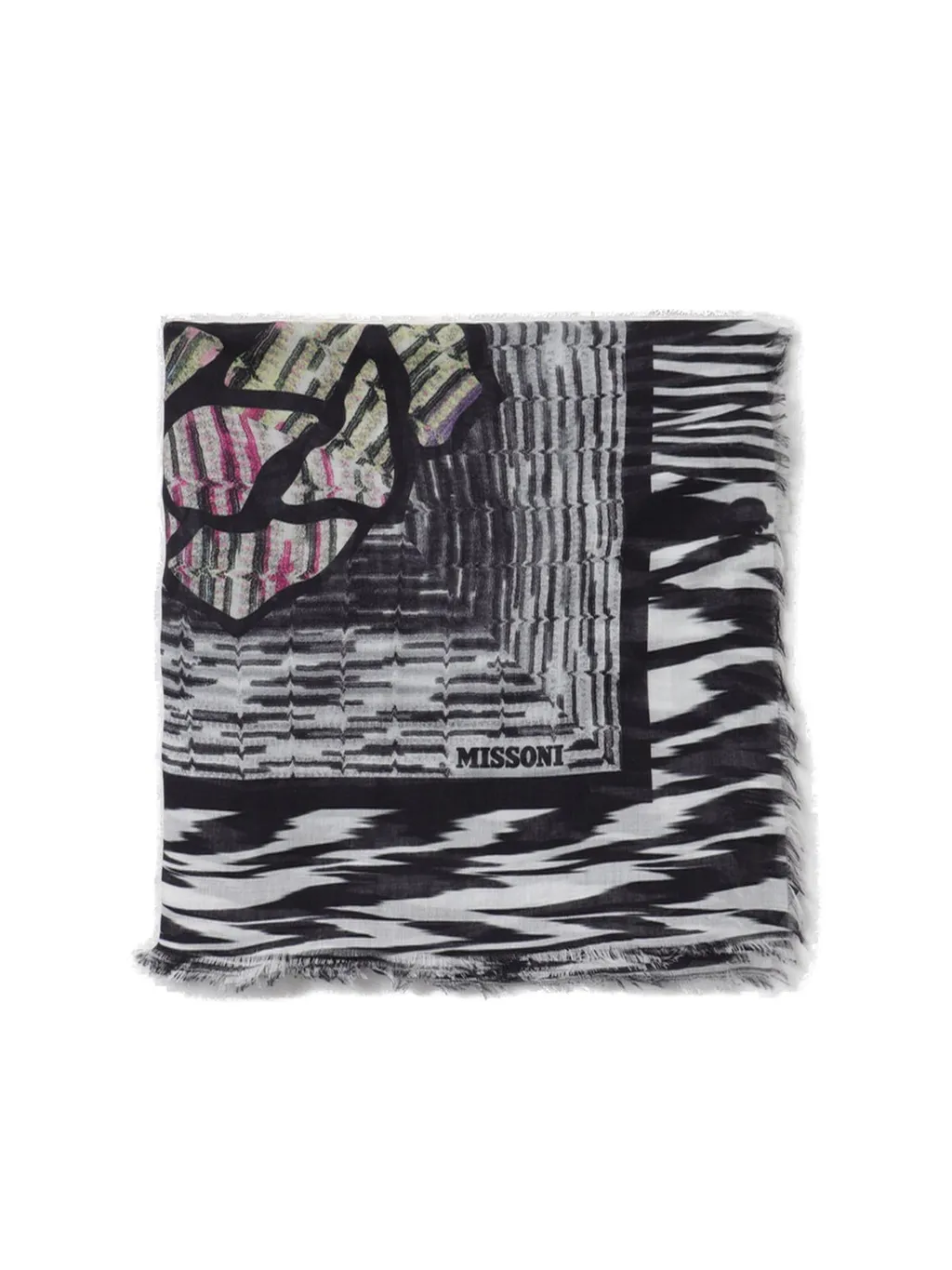 Missoni Floral Printed Frayed Edge Scarf